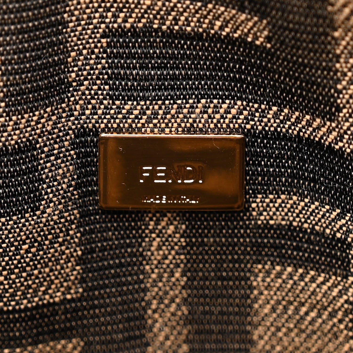 Fendi Fabric Jacquard FF 1974 Mini Baguette Tobacco Moro Black 6 of 11