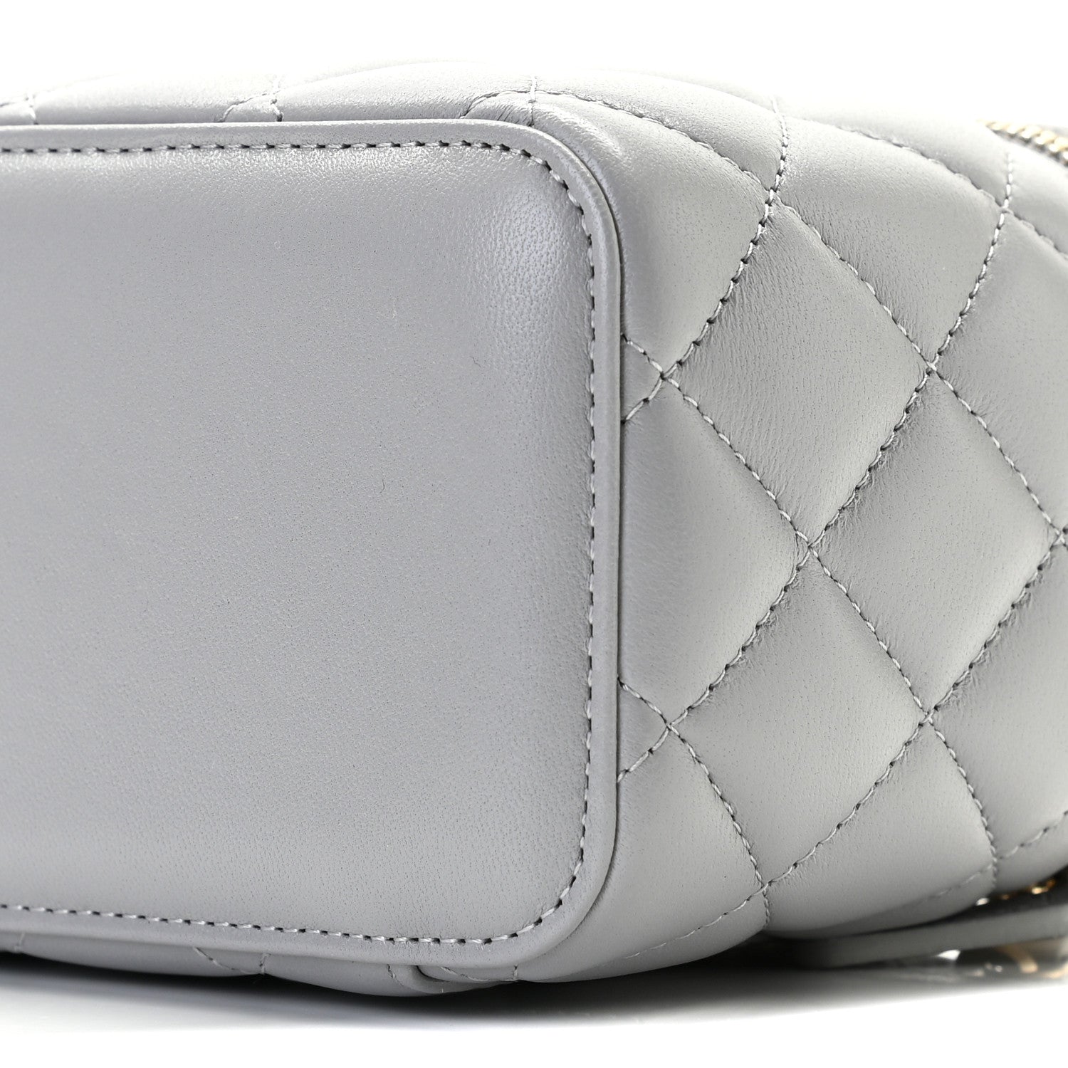 Chanel Lambskin Quilted Small Pearl Crush Vanity Case With Chain Grey 10 of 11