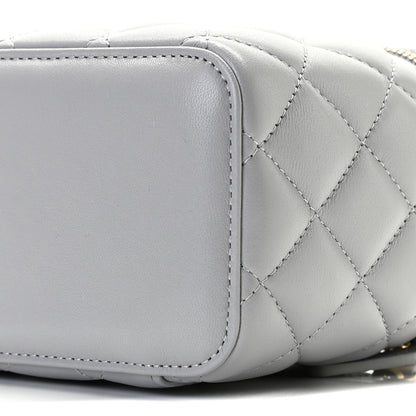 Chanel Lambskin Quilted Small Pearl Crush Vanity Case With Chain Grey 10 of 11