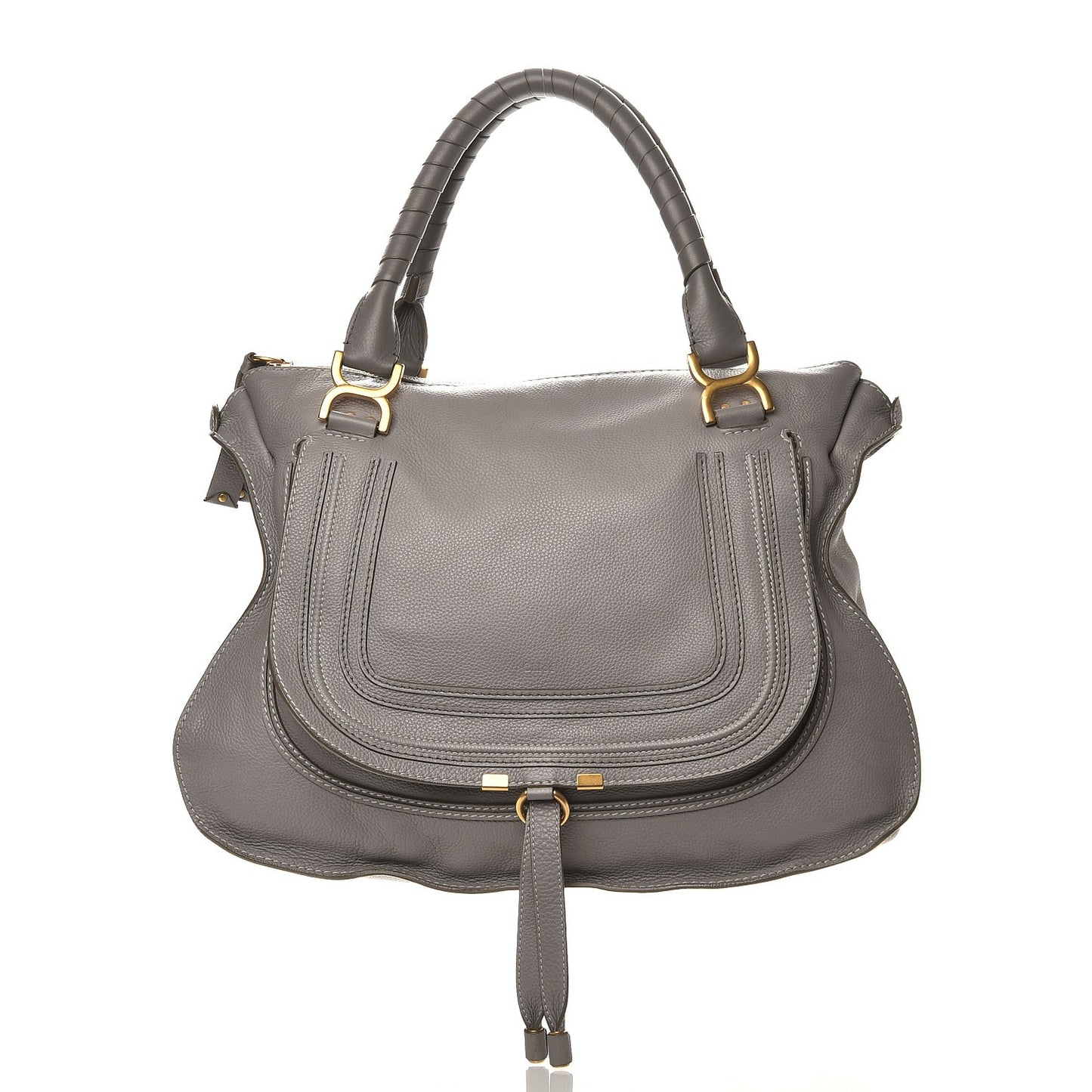 Calfskin Large Marcie Satchel Cashmere Grey