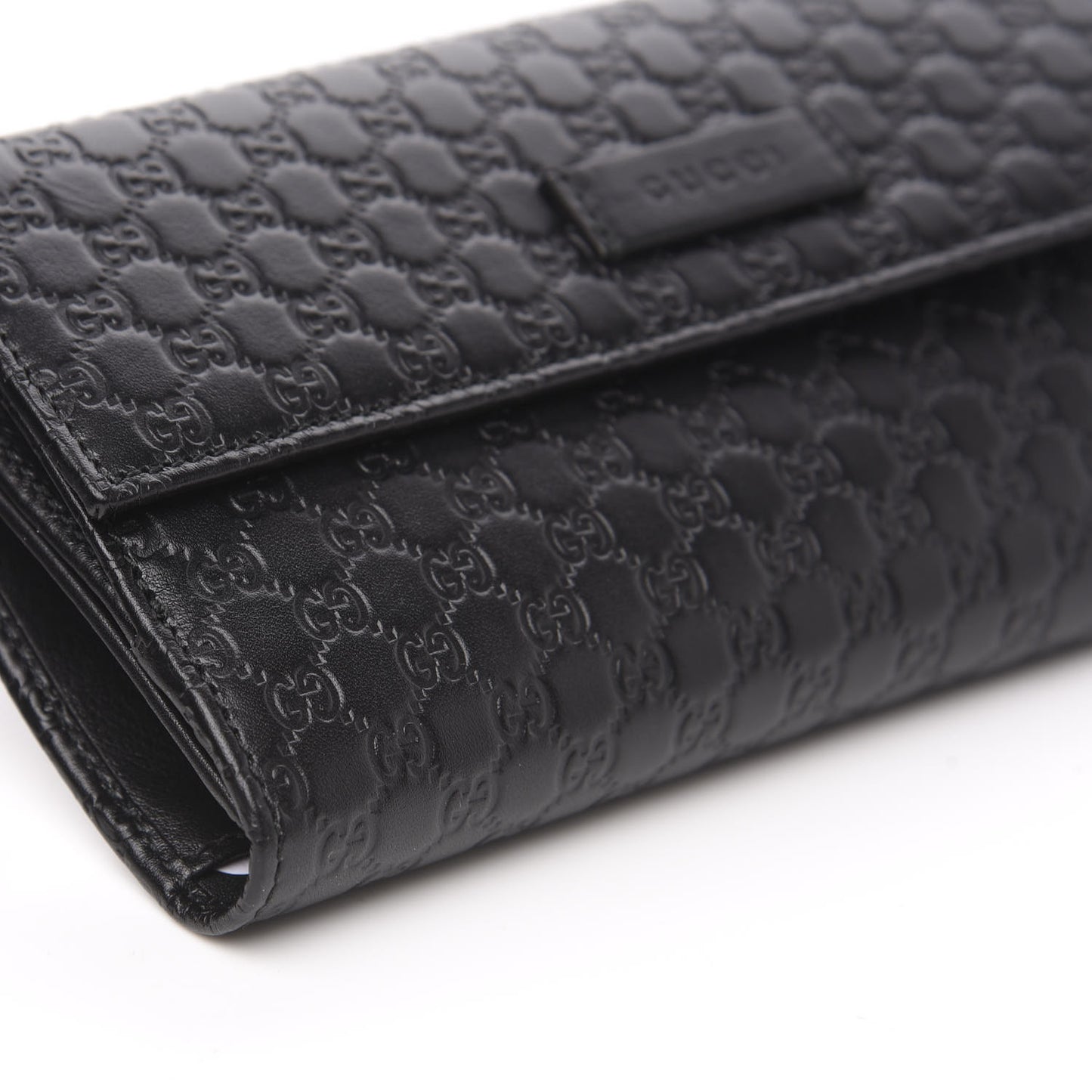 Microguccissima Continental Flap Wallet Black