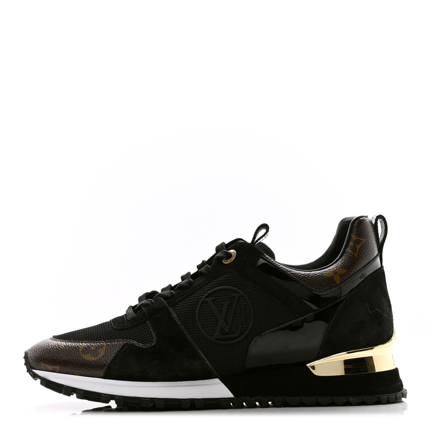Suede Monogram Run Away Sneakers 41 Black