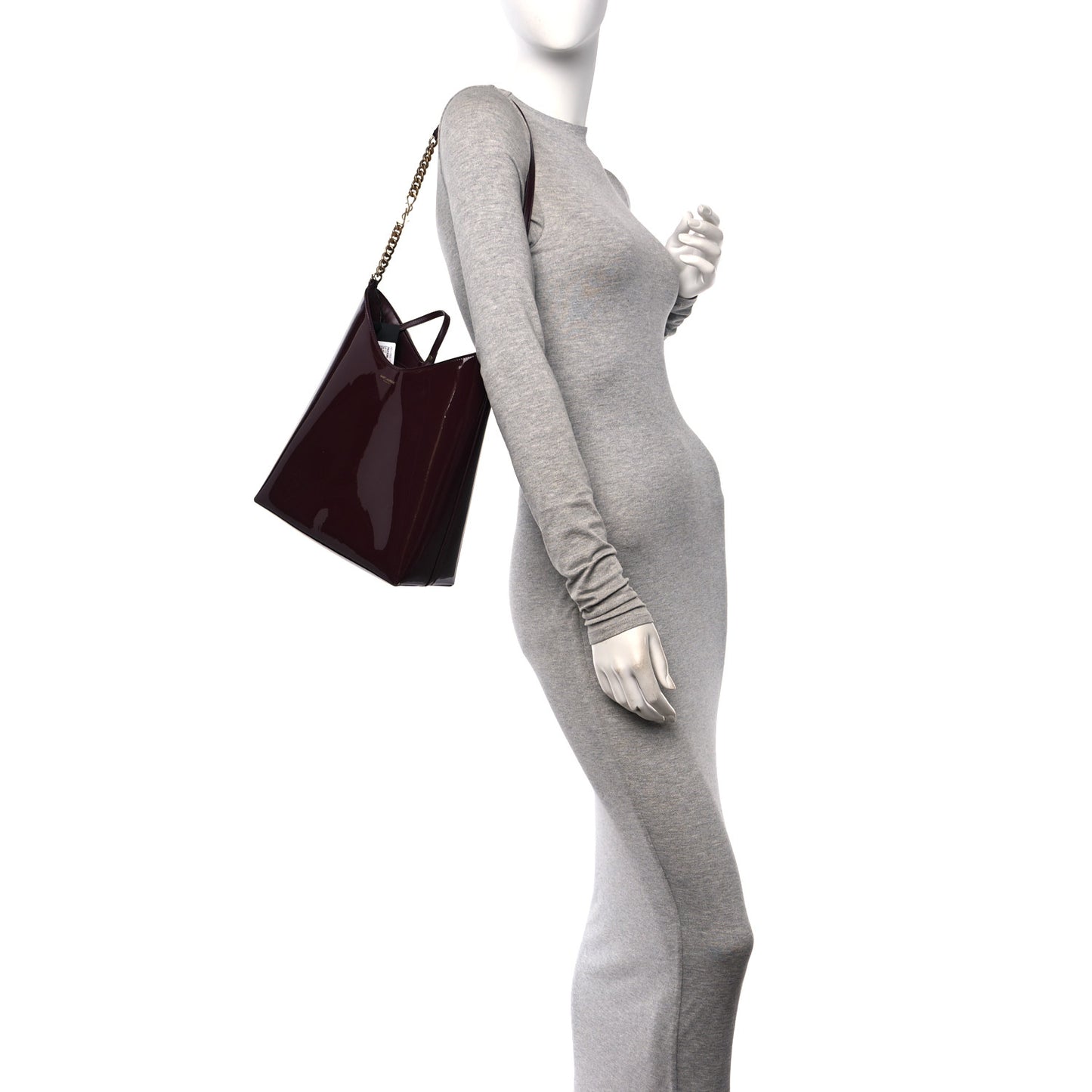 Patent Calfskin Rendez-Vous Hobo Dark Red Wine