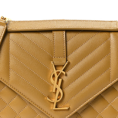 Saint Laurent Grain De Poudre Textured Mixed Matelasse Triquilt Medium Monogram Satchel Old Oil 7 of 9