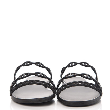 Hermes Rubber Chaine d'Ancre Rivage Sandals 38 Black 2 of 8