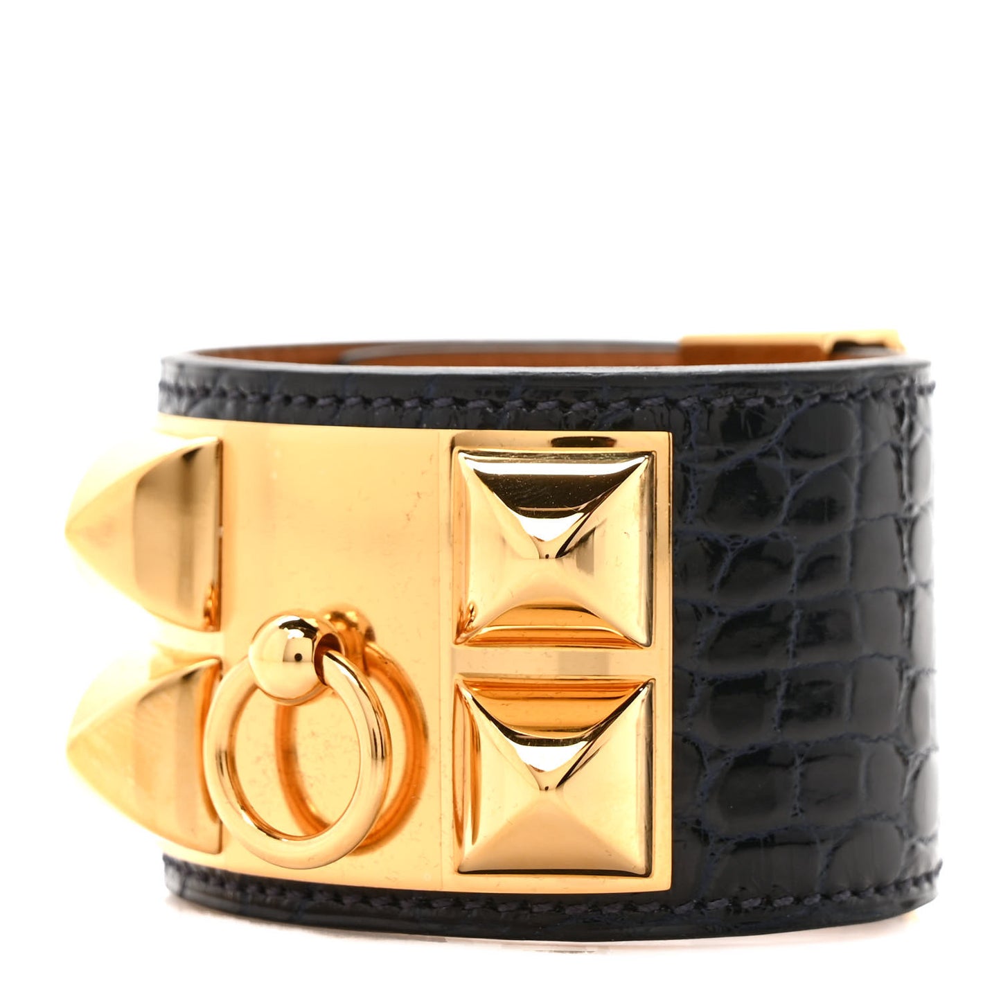 Shiny Alligator Collier De Chien CDC Bracelet S Bleu Marine