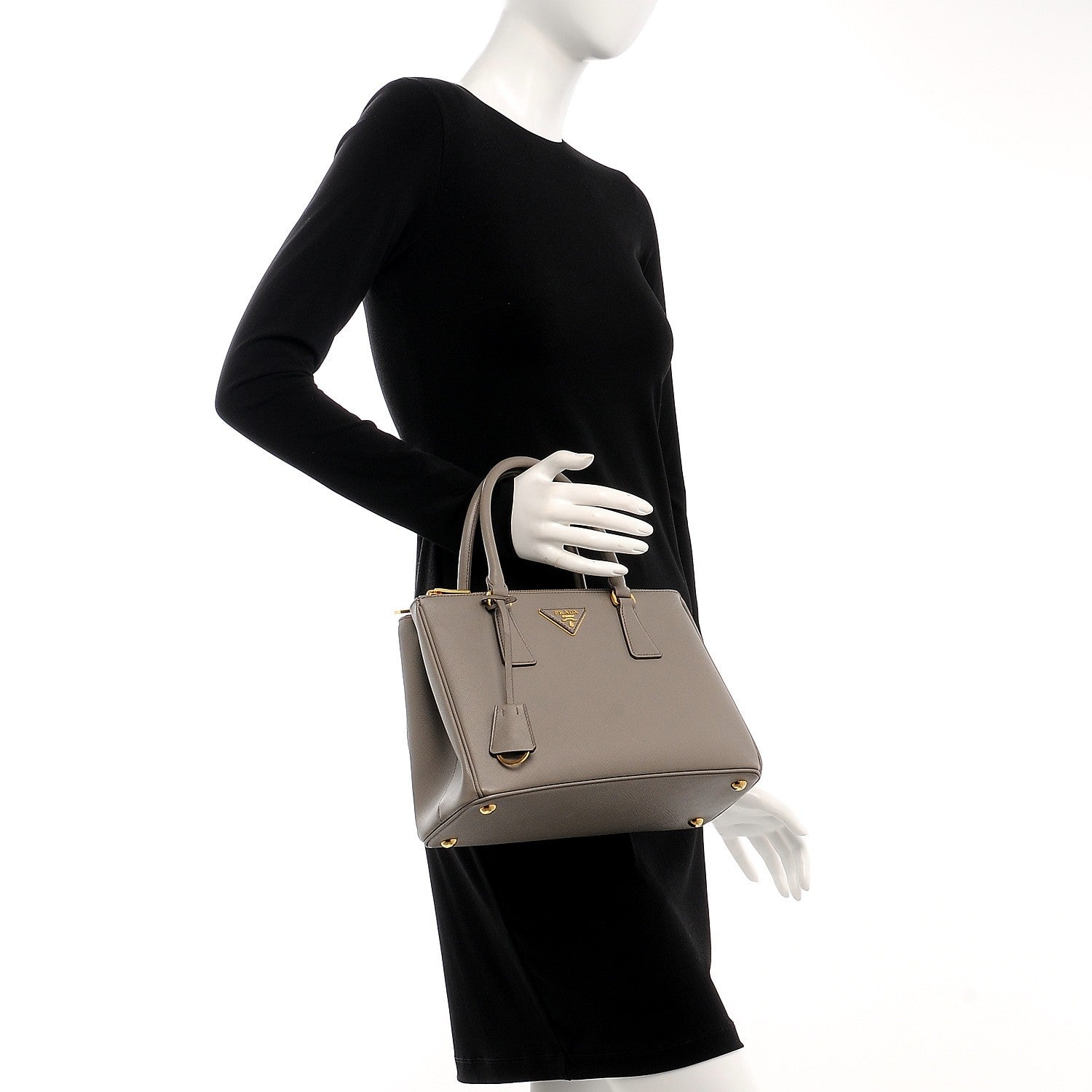 Prada Saffiano Small Galleria Double Zip Tote Argilla 3 of 9
