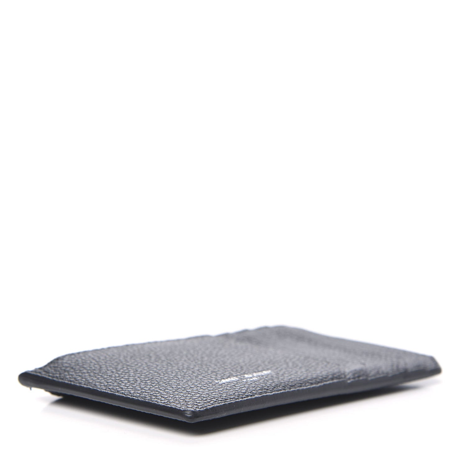 Grained Calfskin 5 Fragments Zip Pouch Card Holder Black