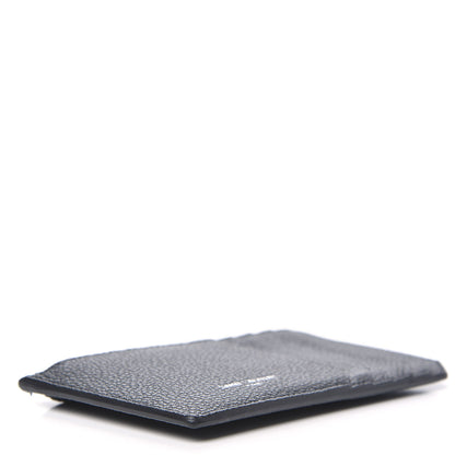 Saint Laurent Grained Calfskin 5 Fragments Zip Pouch Card Holder Black 4 of 8