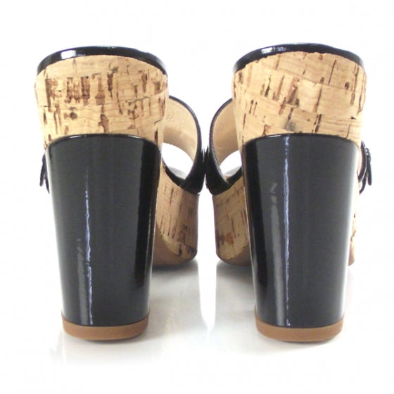Prada Vernice Cork Platform Heels 37 3 of 8