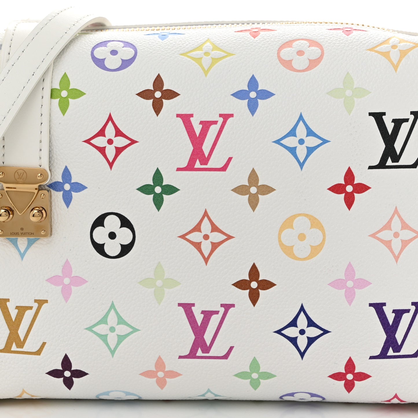 LV x TM Cowhide Monogram Multicolor Side Trunk MM White