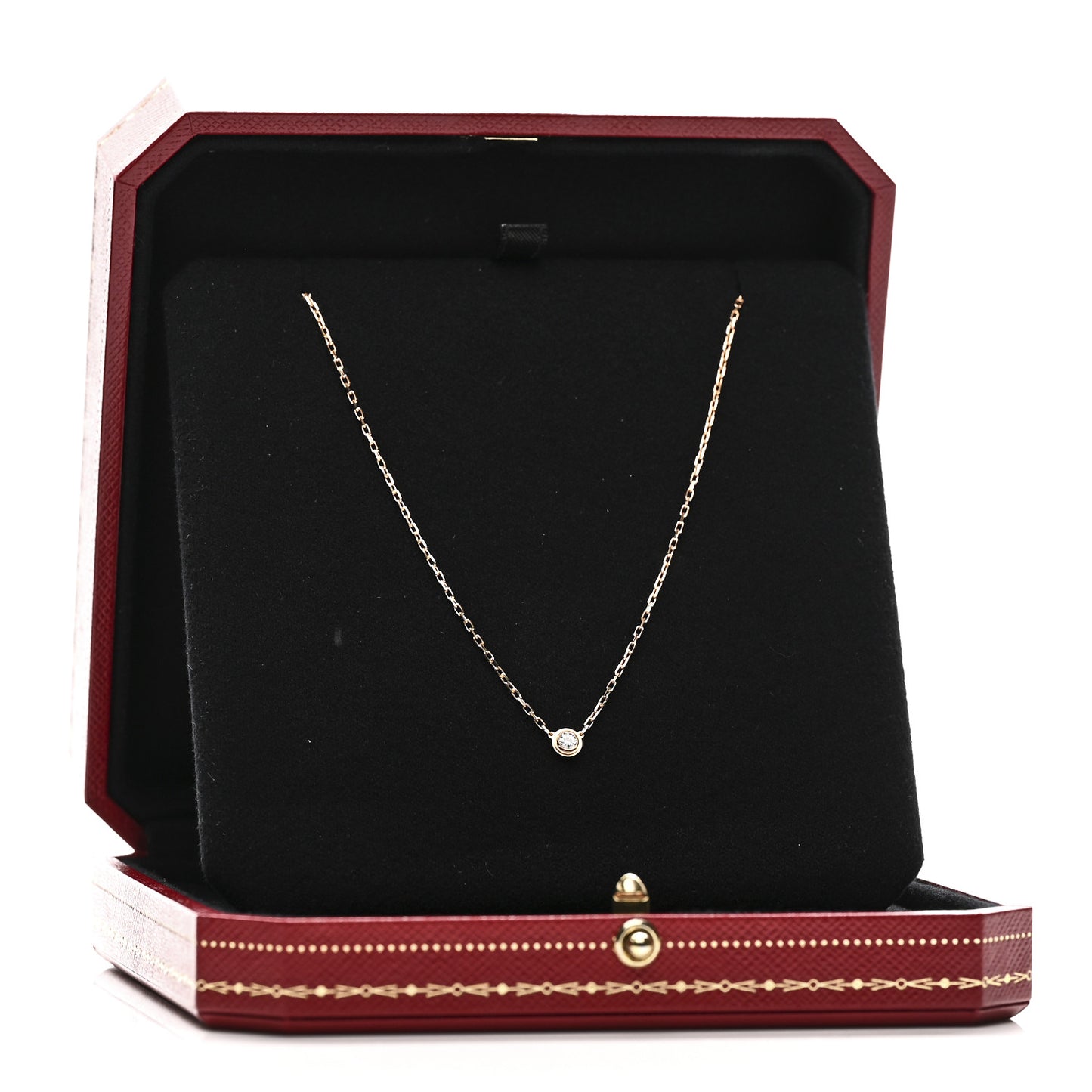 18K Pink Gold Diamond SM D'Amour Pendant Necklace