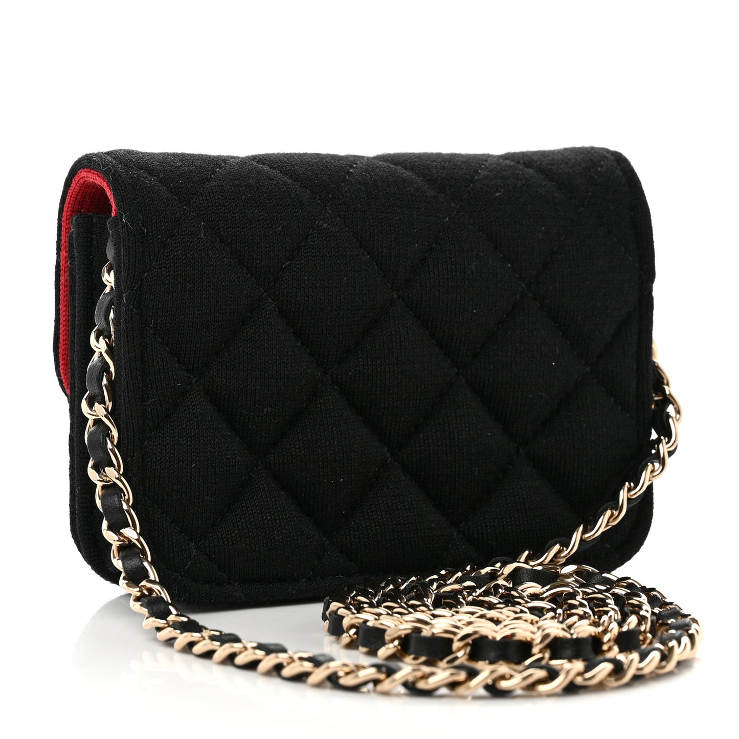 Jersey Quilted Micro Mini Flap Black