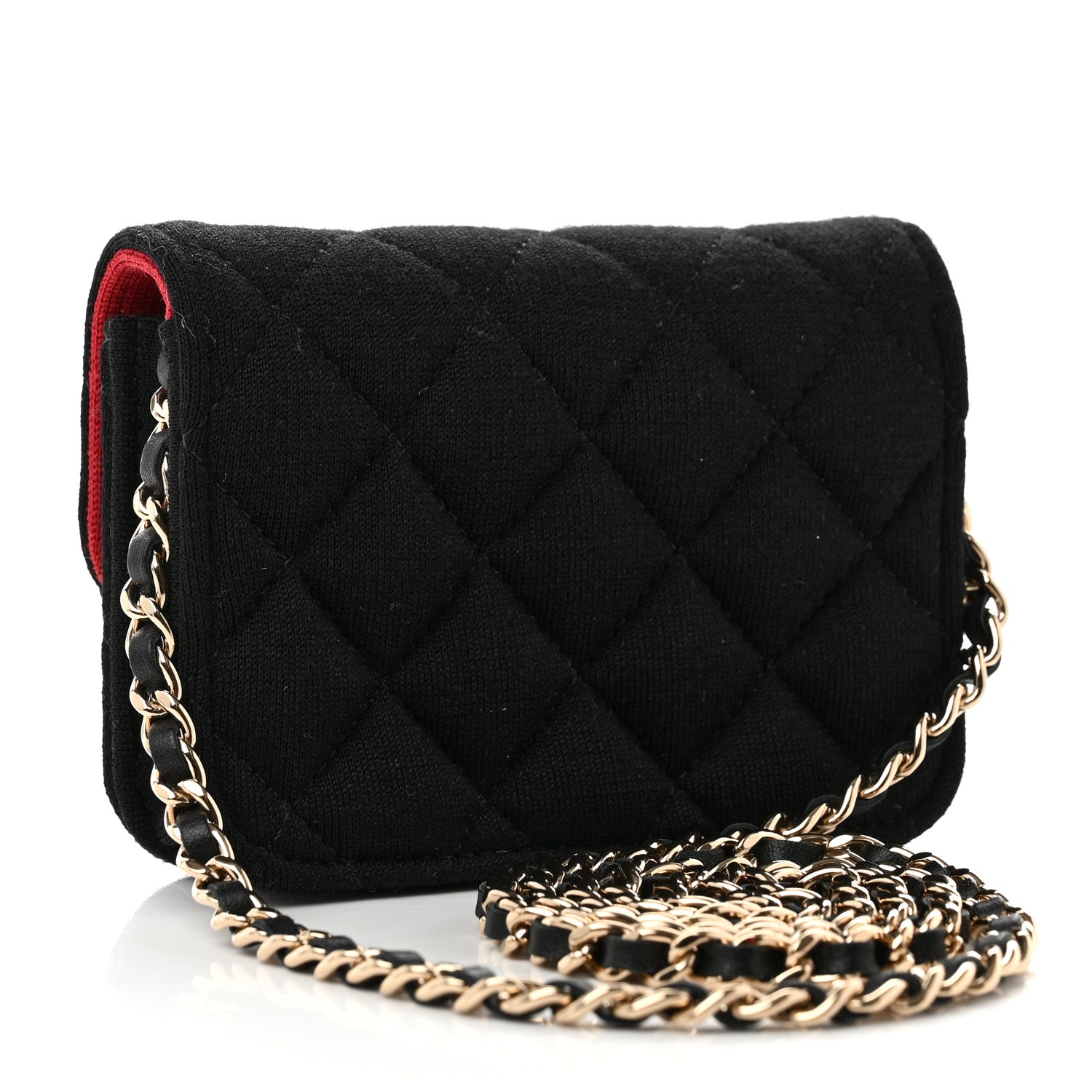 Chanel Jersey Quilted Micro Mini Flap Black 2 of 9