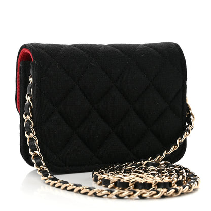 Chanel Jersey Quilted Micro Mini Flap Black 2 of 9