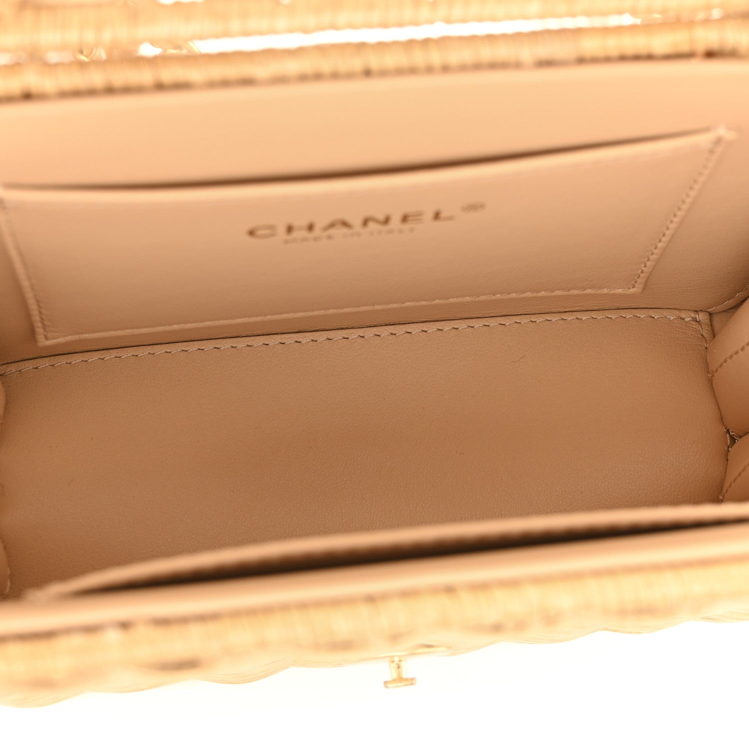 Chanel Braided Rattan Mini CC Top Handle Flap Beige 5 of 11