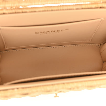 Chanel Braided Rattan Mini CC Top Handle Flap Beige 5 of 11