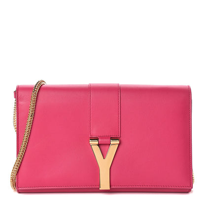 Saint Laurent Calfskin Classic Y Ligne Chain Wallet Bubblegum 1 of 10