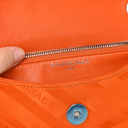 Balenciaga Nylon Jacquard Diagonal Logo S BB Round Shoulder Bag Orange Sanguine 5 of 7