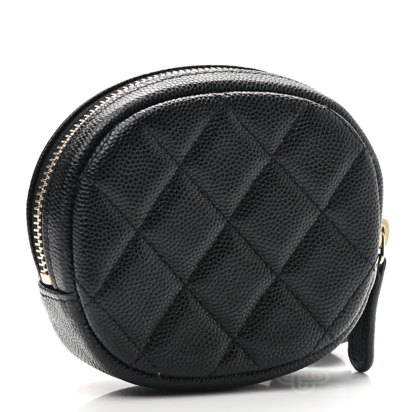 Caviar Quilted Zip Around Classic Coin Purse Black