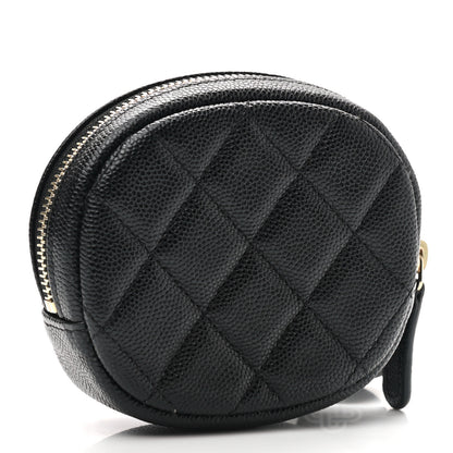 Chanel Caviar Quilted Zip Around Classic Coin Purse Black 3 of 8