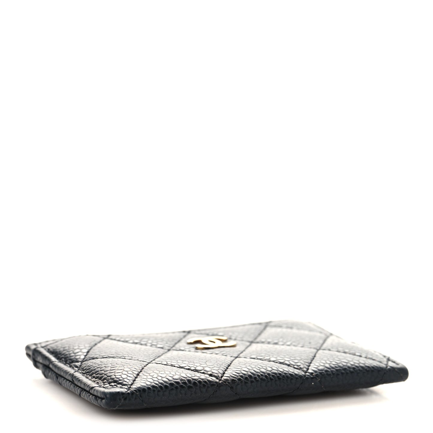 Caviar Quilted Card Holder Black