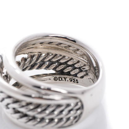 David Yurman Sterling Silver 15mm Narrow Crossover Cable Ring 55 7.25 4 of 5