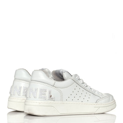 Chanel Calfskin Womens Logo Sneakers 40 White 4 of 12