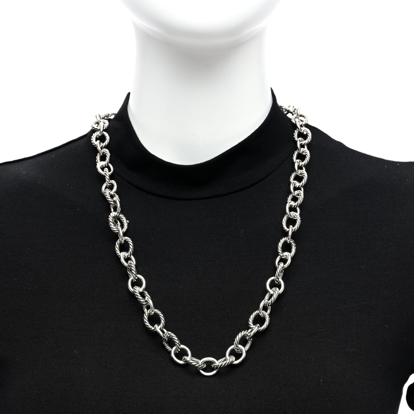 Sterling Silver 12mm Oval Link Necklace