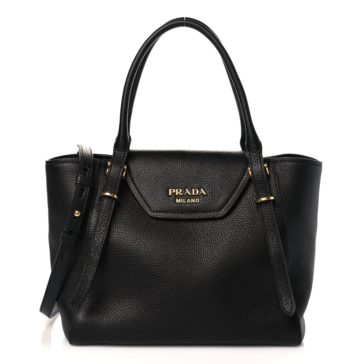 Prada Vitello Phenix Tote Bag Black 1 of 8