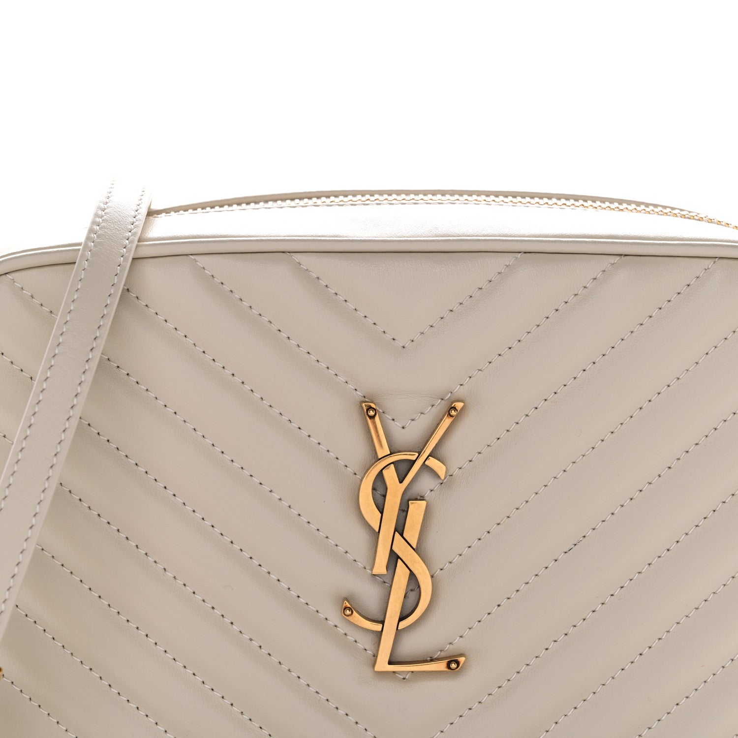 Saint Laurent Calfskin Matelasse Monogram Lou Camera Bag Crema Soft 8 of 10