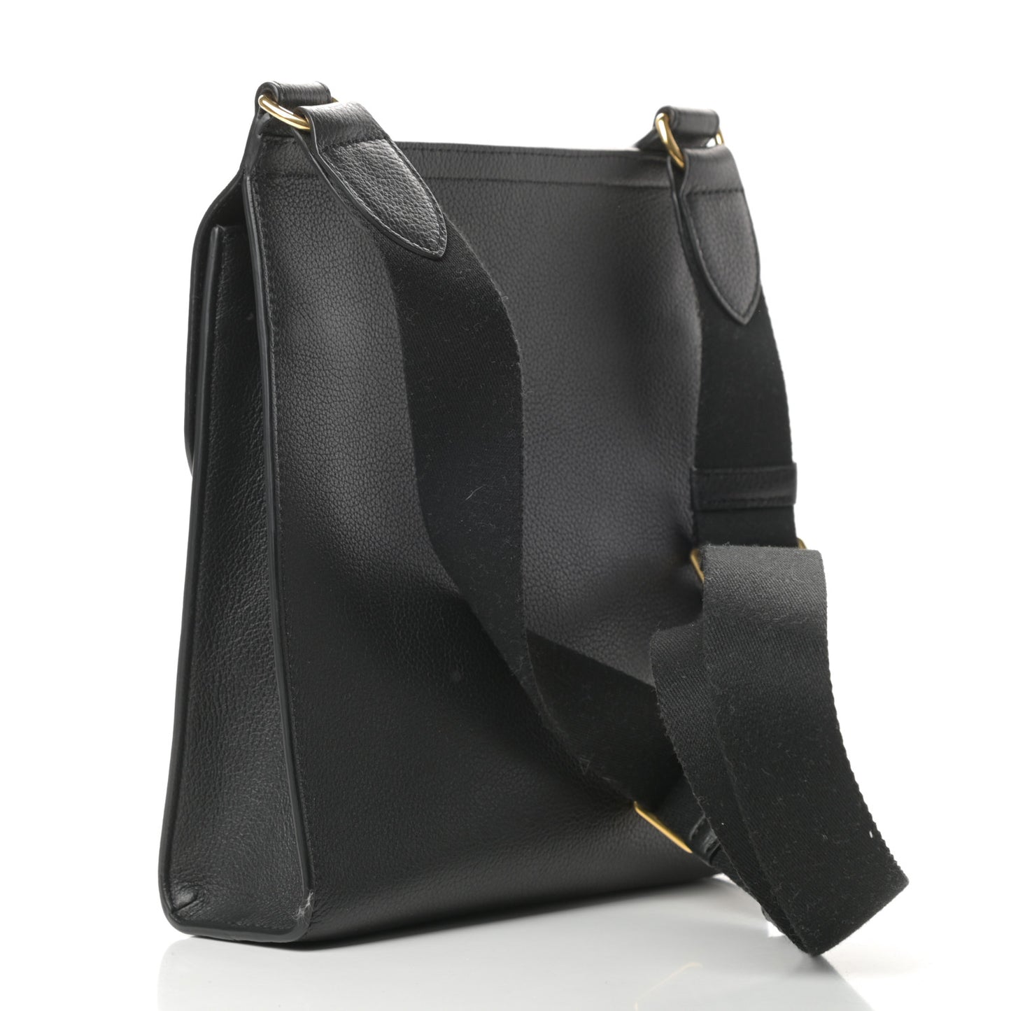 Natural Grain Calfskin Antony Messenger Crossbody Black