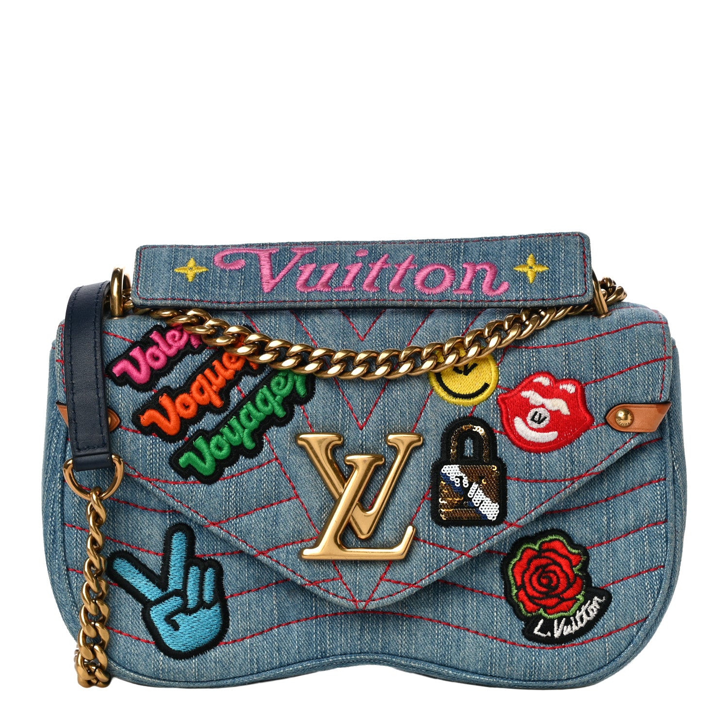 Louis Vuitton Denim New Wave Chain MM Blue 1 of 13