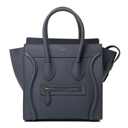 Celine Baby Drummed Calfskin Micro Luggage Kohl 2 of 9