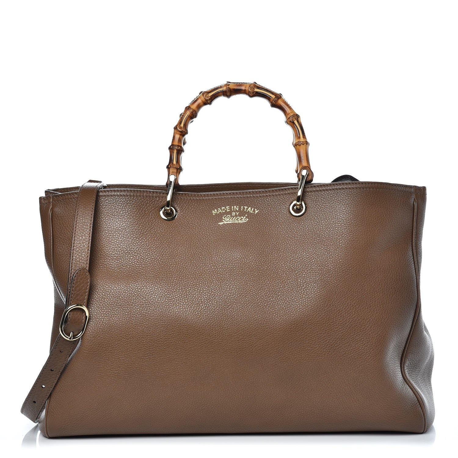 Gucci Cellarius Calfskin Large Bamboo Shopper Tote Acero 1 of 9