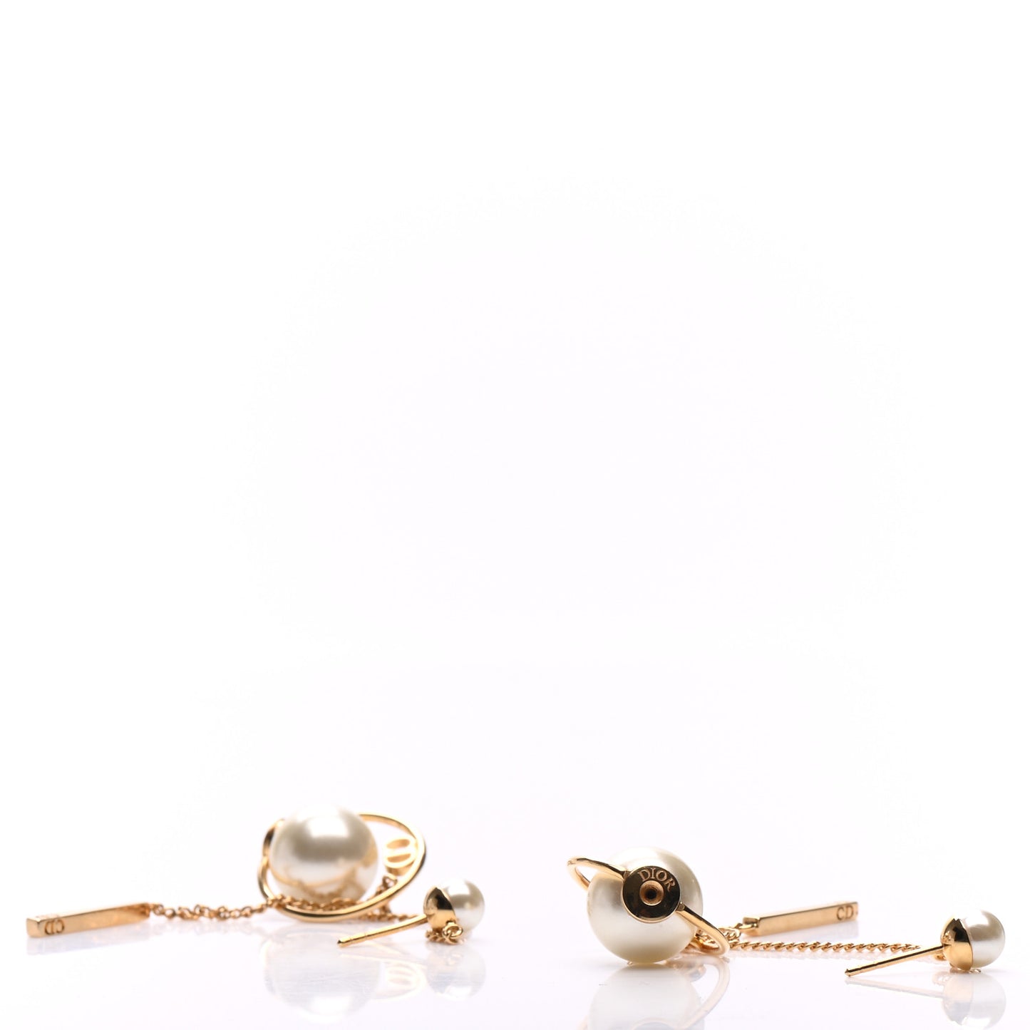 Pearl Tribales Dangle Chain Earrings Gold