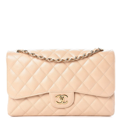 Chanel Caviar Quilted Jumbo Double Flap Beige Clair 1 of 14