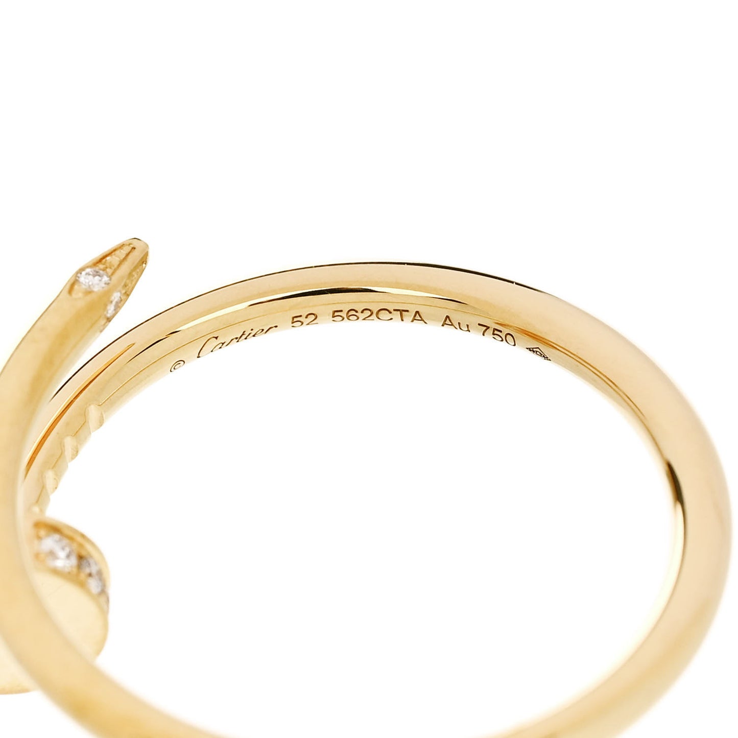 18K Yellow Gold Diamond Small Juste Un Clou Ring 52 6