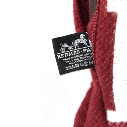 Hermes Wool Cashmere Avalon III Pillow PM Ecru Rouge 3 of 3