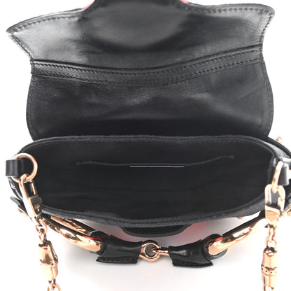 Gucci Monogram Horsebit Web Flap Bag Black Pink 4 of 12