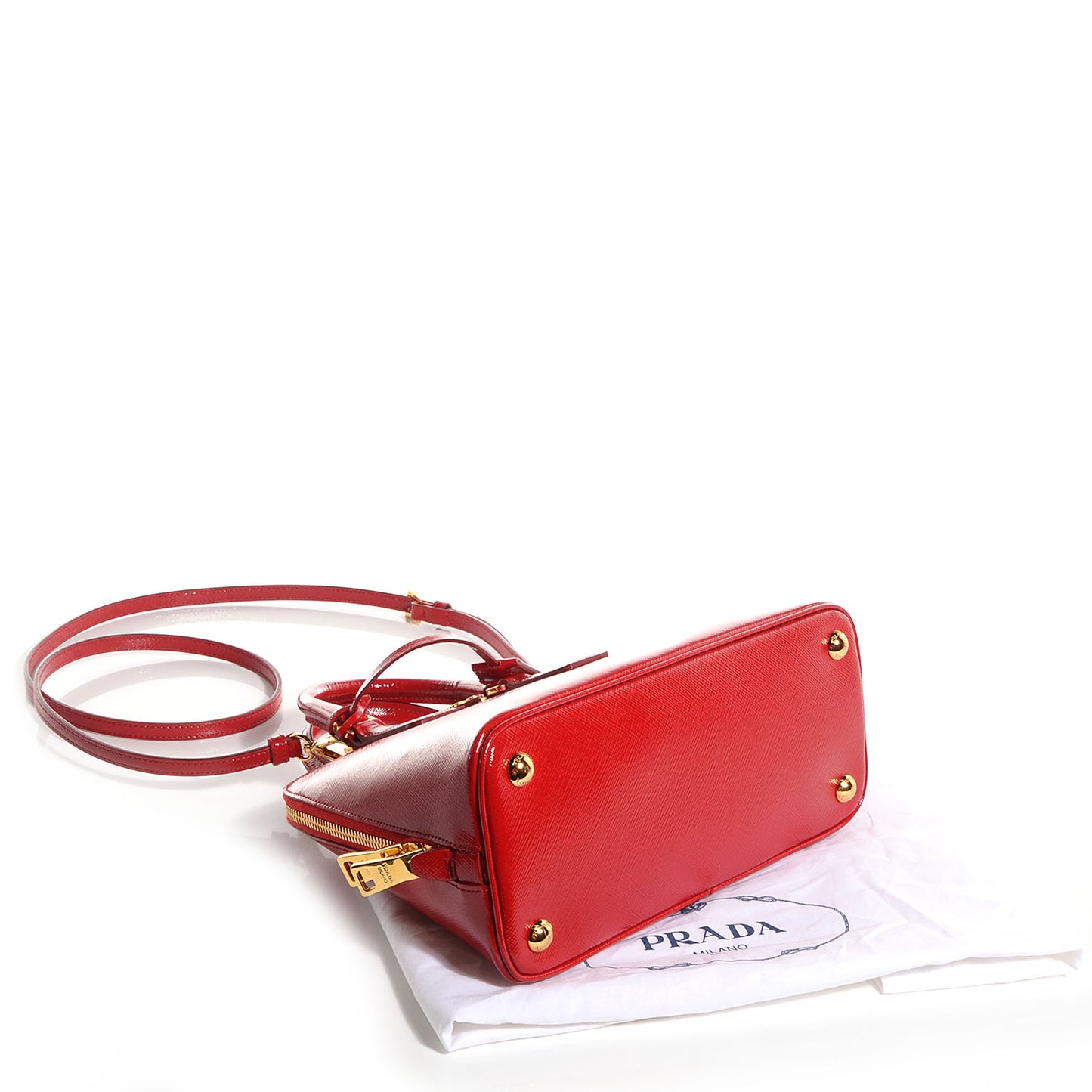Saffiano Vernice Mini Promenade Tote Rosso