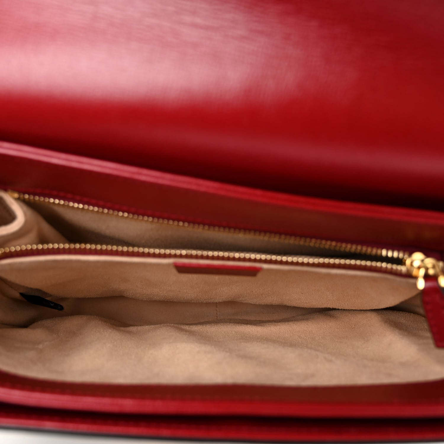 Gucci GG Supreme Monogram Azalea Calfskin Horsebit 1955 Shoulder Bag Beige Ebony New Cherry Red 5 of 11
