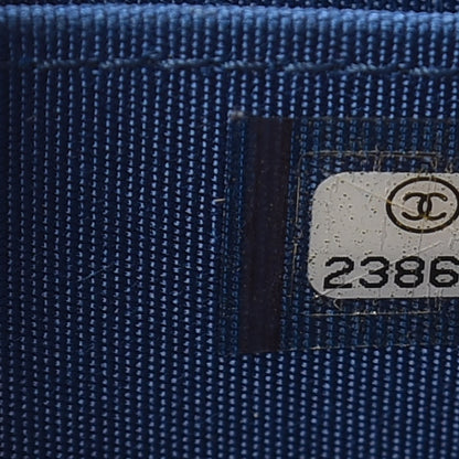 Chanel Caviar Quilted Boy Zip Around Coin Purse Wallet Dark Blue 7 of 8