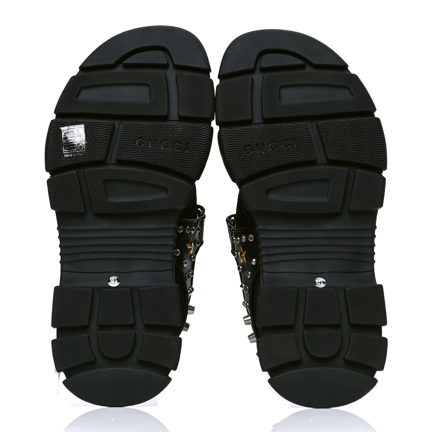 Nappa Mesh Studded Mens Aguru Sandals 10.5 Black