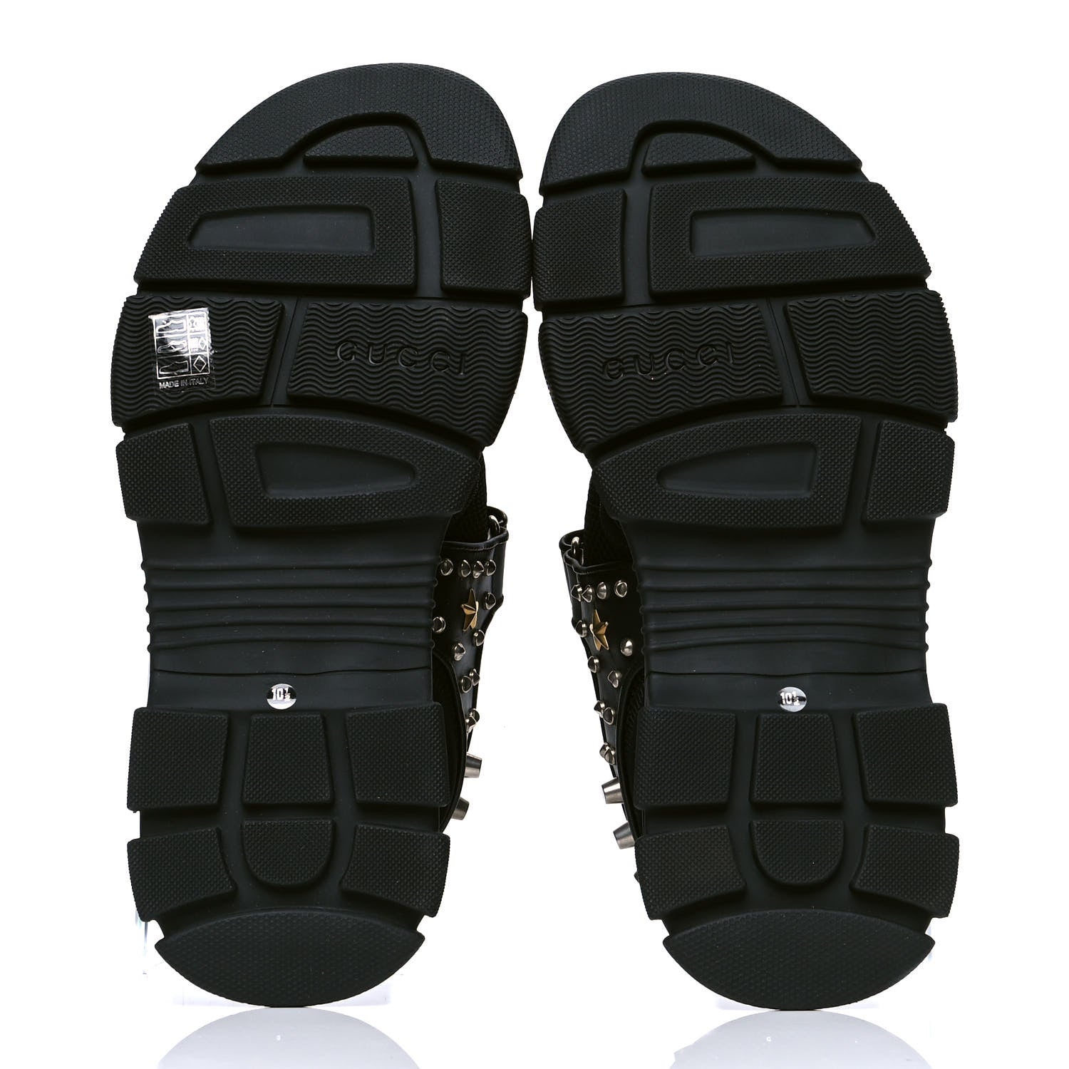 Gucci Nappa Mesh Studded Mens Aguru Sandals 10.5 Black 4 of 4