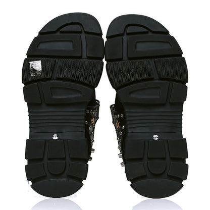 Gucci Nappa Mesh Studded Mens Aguru Sandals 10.5 Black 4 of 4