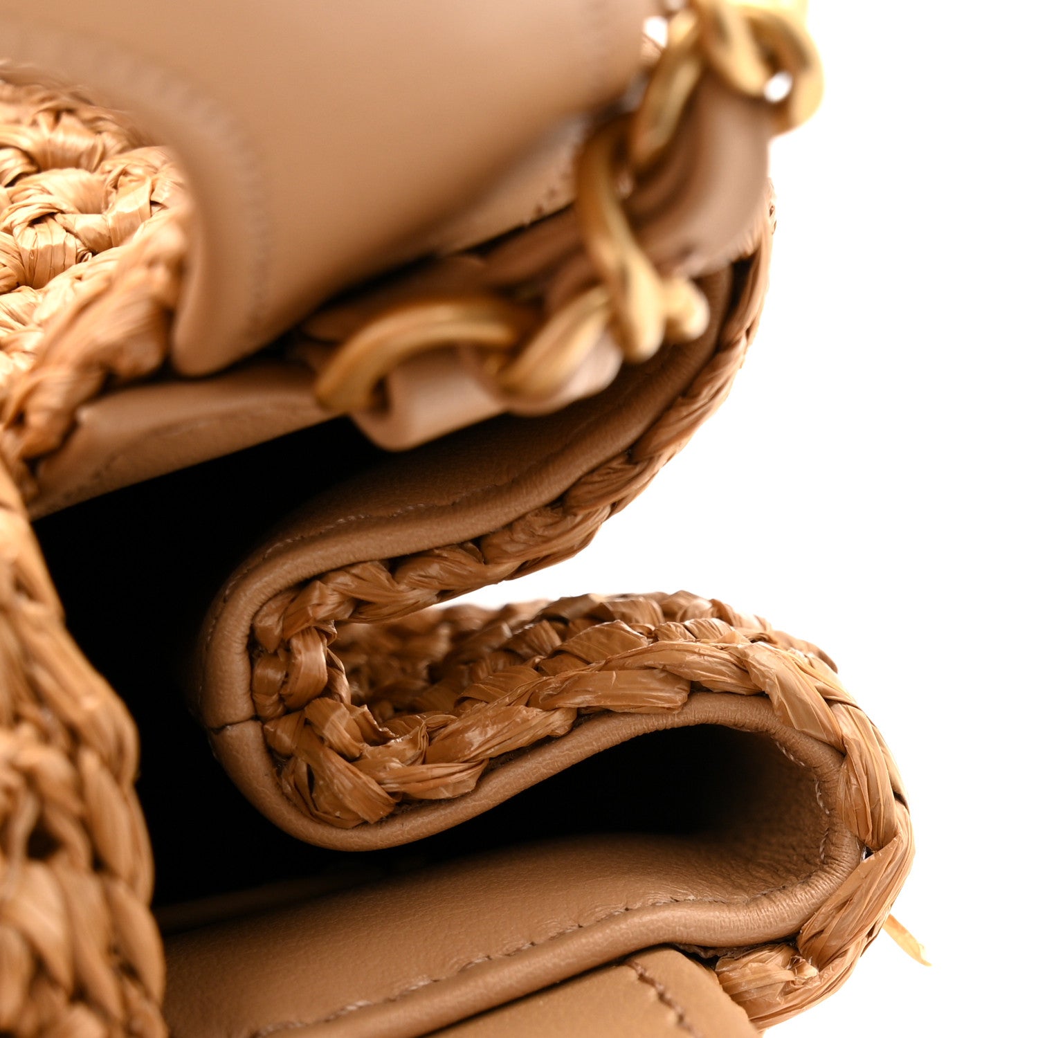 Chanel Braided Raffia Nano Kelly Flap Bag Dark Beige 11 of 14