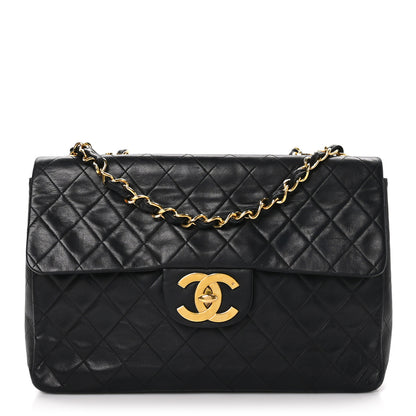 Chanel Lambskin Quilted XL Jumbo Single Flap Black 1 of 11