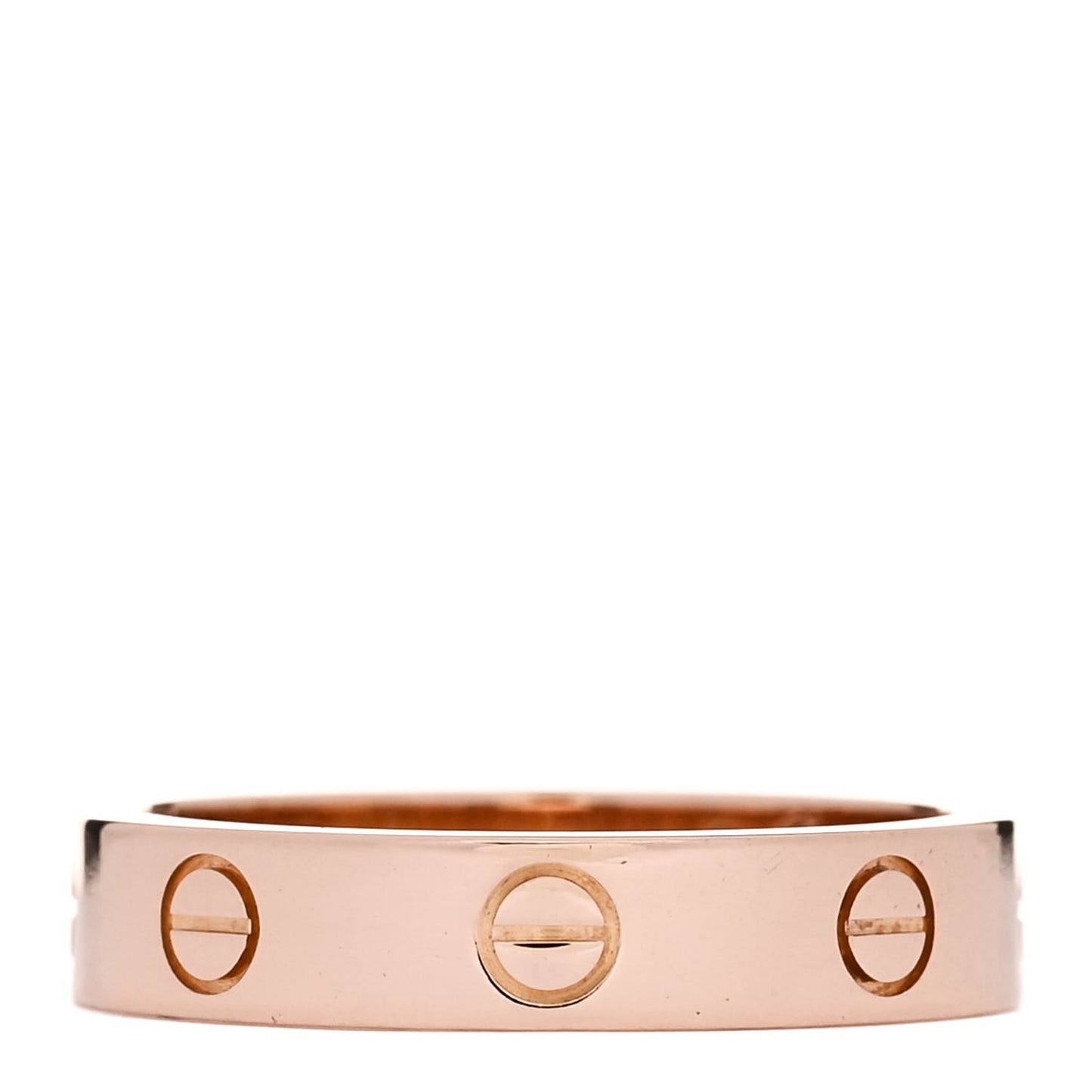 18K Pink Gold Diamond 4mm LOVE Wedding Band Ring 53 6.25