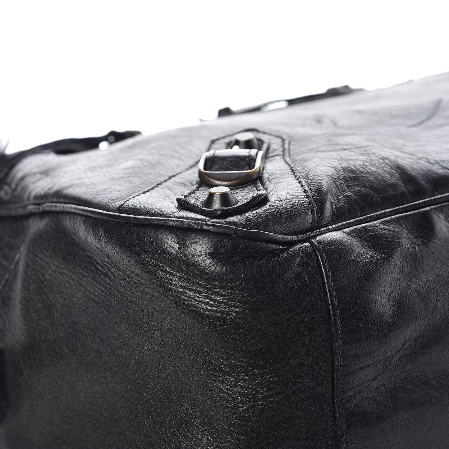 Agneau Classic Hardware Shoulder Bag Black